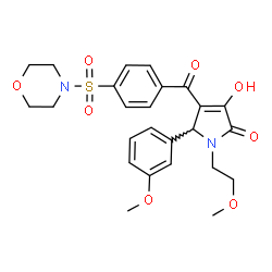ChemSpider 2D Image | 3-Hydroxy-1-(2-methoxyethyl)-5-(3-methoxyphenyl)-4-[4-(4-morpholinylsulfonyl)benzoyl]-1,5-dihydro-2H-pyrrol-2-one | C25H28N2O8S