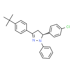 ChemSpider 2D Image | 3-(4-tert-butylphenyl)-5-(4-chlorophenyl)-1-phenyl-4,5-dihydro-1H-pyrazole | C25H25ClN2