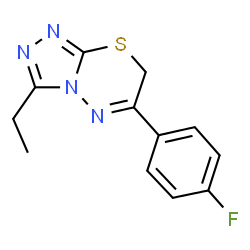ChemSpider 2D Image | 3-Ethyl-6-(4-fluorophenyl)-7H-[1,2,4]triazolo[3,4-b][1,3,4]thiadiazine | C12H11FN4S