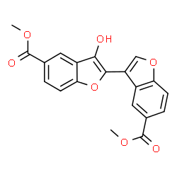 ChemSpider 2D Image | Dimethyl 3-hydroxy-2,3'-bi-1-benzofuran-5,5'-dicarboxylate | C20H14O7
