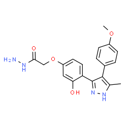 ChemSpider 2D Image | 2-{3-Hydroxy-4-[4-(4-methoxyphenyl)-5-methyl-1H-pyrazol-3-yl]phenoxy}acetohydrazide | C19H20N4O4