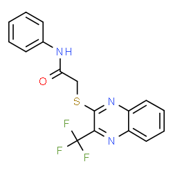 ChemSpider 2D Image | N-Phenyl-2-{[3-(trifluoromethyl)-2-quinoxalinyl]sulfanyl}acetamide | C17H12F3N3OS