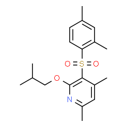 ChemSpider 2D Image | 3-[(2,4-Dimethylphenyl)sulfonyl]-2-isobutoxy-4,6-dimethylpyridine | C19H25NO3S