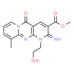ChemSpider 2D Image | Methyl 1-(2-hydroxyethyl)-2-imino-10-methyl-5-oxo-1,5-dihydro-2H-dipyrido[1,2-a:2',3'-d]pyrimidine-3-carboxylate | C16H16N4O4