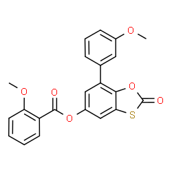 ChemSpider 2D Image | 7-(3-Methoxyphenyl)-2-oxo-1,3-benzoxathiol-5-yl 2-methoxybenzoate | C22H16O6S