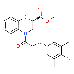 ChemSpider 2D Image | Methyl 4-[(4-chloro-3,5-dimethylphenoxy)acetyl]-3,4-dihydro-2H-1,4-benzoxazine-2-carboxylate | C20H20ClNO5