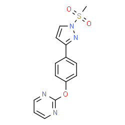 ChemSpider 2D Image | 2-{4-[1-(Methylsulfonyl)-1H-pyrazol-3-yl]phenoxy}pyrimidine | C14H12N4O3S