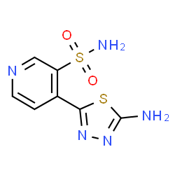 ChemSpider 2D Image | 4-(5-Amino-1,3,4-thiadiazol-2-yl)-3-pyridinesulfonamide | C7H7N5O2S2