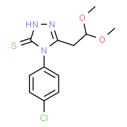 ChemSpider 2D Image | 4-(4-Chlorophenyl)-5-(2,2-dimethoxyethyl)-2,4-dihydro-3H-1,2,4-triazole-3-thione | C12H14ClN3O2S