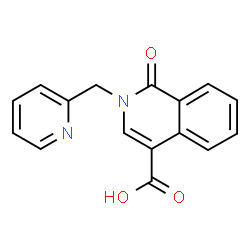ChemSpider 2D Image | 1-Oxo-2-(2-pyridinylmethyl)-1,2-dihydro-4-isoquinolinecarboxylic acid | C16H12N2O3