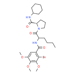 ChemSpider 2D Image | N-(2-Bromo-3,4,5-trimethoxybenzoyl)norleucyl-N-cyclohexyl-L-prolinamide | C27H40BrN3O6