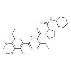 ChemSpider 2D Image | N-(2-Bromo-3,4,5-trimethoxybenzoyl)isoleucyl-N-cyclohexyl-L-prolinamide | C27H40BrN3O6