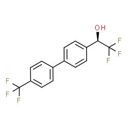 ChemSpider 2D Image | (1R)-2,2,2-Trifluoro-1-[4'-(trifluoromethyl)-4-biphenylyl]ethanol | C15H10F6O