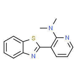 ChemSpider 2D Image | 3-(1,3-Benzothiazol-2-yl)-N,N-dimethyl-2-pyridinamine | C14H13N3S