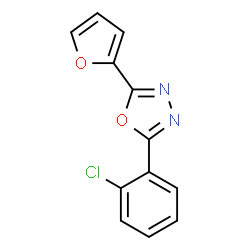 ChemSpider 2D Image | 2-(2-Chlorophenyl)-5-(2-furyl)-1,3,4-oxadiazole | C12H7ClN2O2