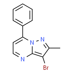 ChemSpider 2D Image | 3-Bromo-2-methyl-7-phenylpyrazolo[1,5-a]pyrimidine | C13H10BrN3