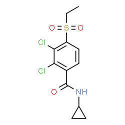 ChemSpider 2D Image | 2,3-Dichloro-N-cyclopropyl-4-(ethylsulfonyl)benzamide | C12H13Cl2NO3S