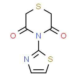 ChemSpider 2D Image | 4-(1,3-Thiazol-2-yl)-3,5-thiomorpholinedione | C7H6N2O2S2