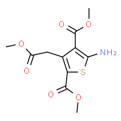 ChemSpider 2D Image | Dimethyl 5-amino-3-(2-methoxy-2-oxoethyl)-2,4-thiophenedicarboxylate | C11H13NO6S