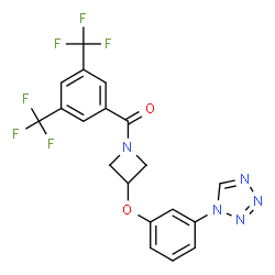 ChemSpider 2D Image | [3,5-Bis(trifluoromethyl)phenyl]{3-[3-(1H-tetrazol-1-yl)phenoxy]-1-azetidinyl}methanone | C19H13F6N5O2