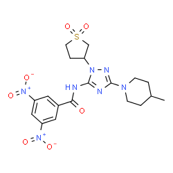 ChemSpider 2D Image | N-[1-(1,1-Dioxidotetrahydro-3-thiophenyl)-3-(4-methyl-1-piperidinyl)-1H-1,2,4-triazol-5-yl]-3,5-dinitrobenzamide | C19H23N7O7S
