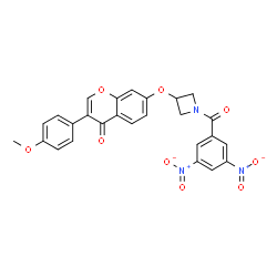 ChemSpider 2D Image | 7-{[1-(3,5-Dinitrobenzoyl)-3-azetidinyl]oxy}-3-(4-methoxyphenyl)-4H-chromen-4-one | C26H19N3O9