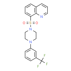 ChemSpider 2D Image | 8-({4-[3-(Trifluoromethyl)phenyl]-1-piperazinyl}sulfonyl)quinoline | C20H18F3N3O2S