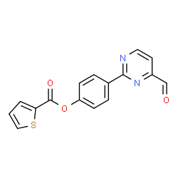 ChemSpider 2D Image | 4-(4-Formyl-2-pyrimidinyl)phenyl 2-thiophenecarboxylate | C16H10N2O3S