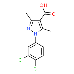 ChemSpider 2D Image | 1-(3,4-Dichlorophenyl)-3,5-dimethyl-1H-pyrazole-4-carboxylic acid | C12H10Cl2N2O2