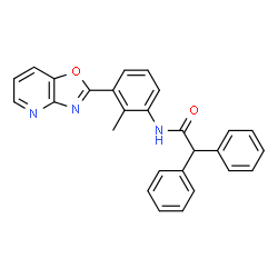 ChemSpider 2D Image | N-[2-Methyl-3-([1,3]oxazolo[4,5-b]pyridin-2-yl)phenyl]-2,2-diphenylacetamide | C27H21N3O2