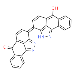 ChemSpider 2D Image | (3Z)-3-(6-Hydroxydibenzo[cd,g]indazol-3(2H)-ylidene)dibenzo[cd,g]indazol-6(3H)-one | C28H14N4O2