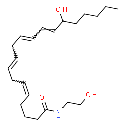 ChemSpider 2D Image | (5Z,8E,11E,13E)-15-Hydroxy-N-(2-hydroxyethyl)-5,8,11,13-icosatetraenamide | C22H37NO3