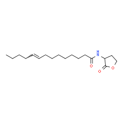 ChemSpider 2D Image | (9E)-N-(2-Oxotetrahydro-3-furanyl)-9-tetradecenamide | C18H31NO3