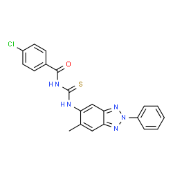 ChemSpider 2D Image | 1-(4-chlorobenzoyl)-3-(6-methyl-2-phenyl-1,2,3-benzotriazol-5-yl)thiourea | C21H16ClN5OS