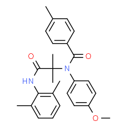 ChemSpider 2D Image | N-(1-(2,6-dimethylphenylamino)-2-methyl-1-oxopropan-2-yl)-N-(4-methoxyphenyl)-4-methylbenzamide | C27H30N2O3