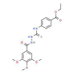 ChemSpider 2D Image | Ethyl 4-({[2-(3,4,5-trimethoxybenzoyl)hydrazino]carbothioyl}amino)benzoate | C20H23N3O6S