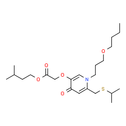 ChemSpider 2D Image | 3-Methylbutyl ({1-(3-butoxypropyl)-6-[(isopropylsulfanyl)methyl]-4-oxo-1,4-dihydro-3-pyridinyl}oxy)acetate | C23H39NO5S