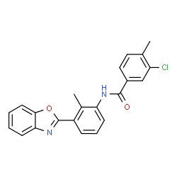 ChemSpider 2D Image | N-[3-(1,3-Benzoxazol-2-yl)-2-methylphenyl]-3-chloro-4-methylbenzamide | C22H17ClN2O2