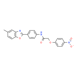 ChemSpider 2D Image | N-[4-(5-Methyl-1,3-benzoxazol-2-yl)phenyl]-2-(4-nitrophenoxy)acetamide | C22H17N3O5