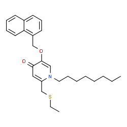ChemSpider 2D Image | 2-[(Ethylsulfanyl)methyl]-5-(1-naphthylmethoxy)-1-octyl-4(1H)-pyridinone | C27H35NO2S