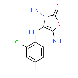 ChemSpider 2D Image | 3,5-Diamino-4-[(2,4-dichlorophenyl)amino]-1,3-oxazol-2(3H)-one | C9H8Cl2N4O2