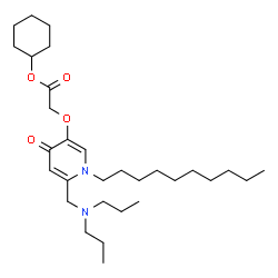 ChemSpider 2D Image | Cyclohexyl ({1-decyl-6-[(dipropylamino)methyl]-4-oxo-1,4-dihydro-3-pyridinyl}oxy)acetate | C30H52N2O4