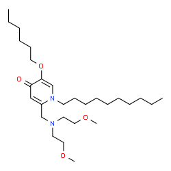 ChemSpider 2D Image | 2-{[Bis(2-methoxyethyl)amino]methyl}-1-decyl-5-(hexyloxy)-4(1H)-pyridinone | C28H52N2O4