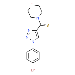 ChemSpider 2D Image | 4-{[1-(4-bromophenyl)-1H-1,2,3-triazol-4-yl]carbonothioyl}morpholine | C13H13BrN4OS