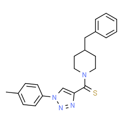 ChemSpider 2D Image | (4-benzylpiperidin-1-yl)(1-p-tolyl-1H-1,2,3-triazol-4-yl)methanethione | C22H24N4S