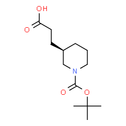 ChemSpider 2D Image | 3-[(3R)-1-{[(2-Methyl-2-propanyl)oxy]carbonyl}-3-piperidinyl]propanoic acid | C13H23NO4