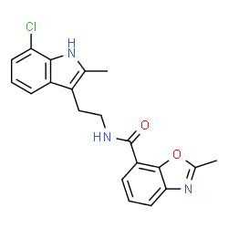 ChemSpider 2D Image | N-[2-(7-Chloro-2-methyl-1H-indol-3-yl)ethyl]-2-methyl-1,3-benzoxazole-7-carboxamide | C20H18ClN3O2