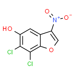 ChemSpider 2D Image | 6,7-Dichloro-3-nitro-1-benzofuran-5-ol | C8H3Cl2NO4