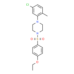 ChemSpider 2D Image | 1-(5-Chloro-2-methylphenyl)-4-[(4-ethoxyphenyl)sulfonyl]piperazine | C19H23ClN2O3S