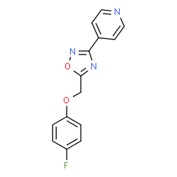 ChemSpider 2D Image | 4-{5-[(4-Fluorophenoxy)methyl]-1,2,4-oxadiazol-3-yl}pyridine | C14H10FN3O2